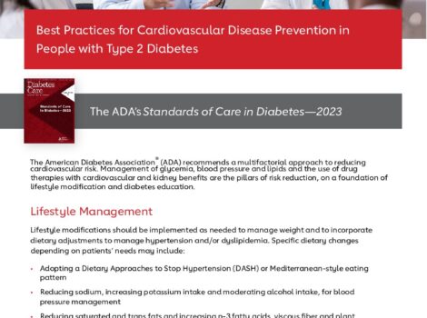 ADA Standards of Care and ACC/AHA Guidelines: Best Practices and Recommendations for CVD Prevention in Patients with T2D