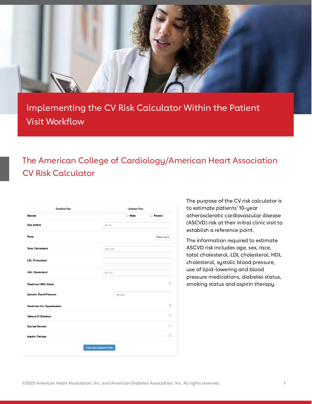 Implementing the ASCVD Risk Calculator Within the PatientVisiting Workflow